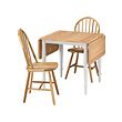 DANDERYD/SKOGSTA - Table and 2 chairs, oak veneer white/acacia, 74x134/80 cm