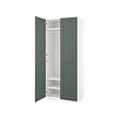 PAX/GRIMO - Wardrobe combination, white/grey-green, 100x60x236 cm