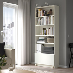 BILLY - Bookcase with drawer, white, 80x30x202 cm