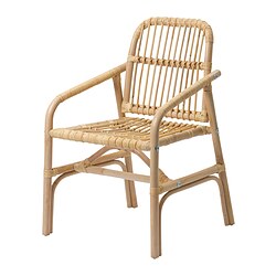 SALNÖ - Chair with armrests, rattan