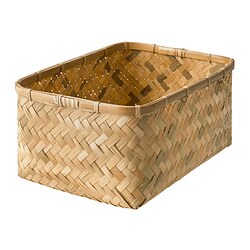 MJÖLKKANNA - Basket, bamboo, 25x35x18 cm