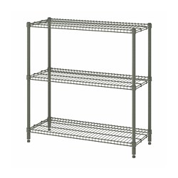 OMAR - Shelving unit, grey-green, 92x36x94 cm