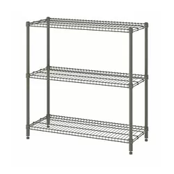 OMAR - Shelving unit, grey-green, 92x36x94 cm