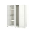 FARDAL/PAX - Wardrobe combination, white/high-gloss white, 150x60x201 cm