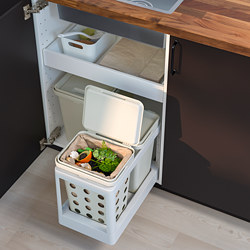 HÅLLBAR - Pull-out frame for waste sorting, light grey