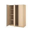 PAX/FORSAND - Kombinasi lemari pakaian, efek kayu oak diwarnai putih/efek kayu oak diwarnai putih, 150x60x201 cm