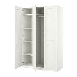 PAX/GRIMO - Kombinasi lemari pakaian, putih/putih, 150x60x236 cm