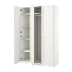 PAX/GRIMO - Kombinasi lemari pakaian, putih/putih, 150x60x236 cm