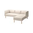 LILLEHEM - Sofa modular 3 seater+chaise longue, Vissle/krem kayu