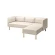 LILLEHEM - 3-seat modular sofa w chaise longue, Vissle/beige wood