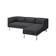 LILLEHEM - 3-seat modular sofa w chaise longue, Gunnared/dark grey wood