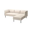LILLEHEM - 3-seat modular sofa w chaise longue, Vissle/beige metal