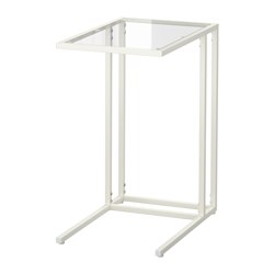 VITTSJÖ - Laptop stand, white/glass, 35x65 cm