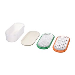 UPPFYLLD - Grater with container, set of 4, mixed colours