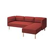 LILLEHEM - Sofa modular 3 seater+chaise longue, Gunnared/cokelat kemerahan kayu