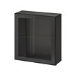 BESTÅ - Shelf unit with glass door, black-brown/Glassvik black/clear glass, 60x22x64 cm