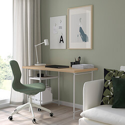 LAGKAPTEN/SPÄND - Desk, white stained oak effect/white, 120x60 cm