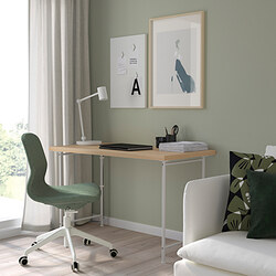 LAGKAPTEN/SPÄND - Desk, white stained oak effect/white, 120x60 cm
