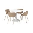 KRYLBO/DOCKSTA - Table and 4 chairs, white white/Tonerud dark beige, 103 cm