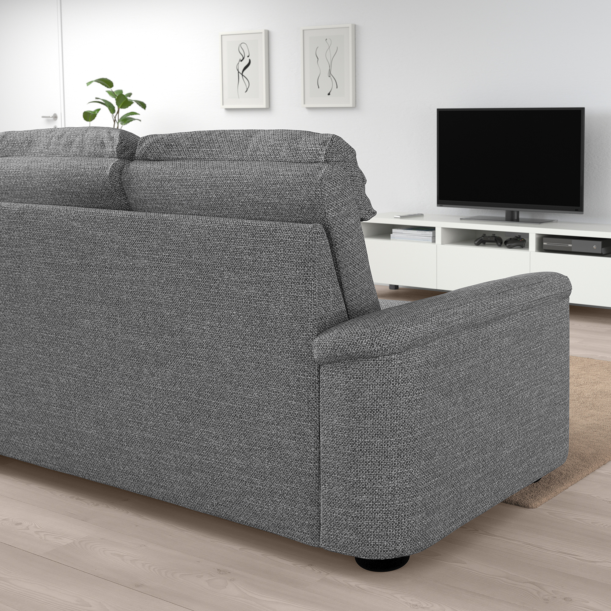 LIDHULT sofa 3 dudukan Lejde abu abu hitam IKEA Indonesia