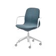 LÅNGFJÄLL - Conference chair with armrests, Gunnared blue/white