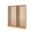 PAX - 2 rangka lemari pakaian, efek kayu oak diwarnai putih, 200x58x236 cm