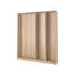 PAX - 3 rangka lemari pakaian, efek kayu oak diwarnai putih, 200x35x236 cm
