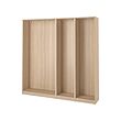PAX - 3 wardrobe frames, white stained oak effect, 200x35x201 cm
