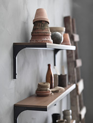 FJÄLLBO - Wall shelf, black, 101x20 cm