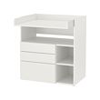 SMÅSTAD - Changing table, white white/with 3 drawers, 90x79x100 cm