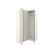 PAX/FLISBERGET - Corner wardrobe, white/light beige, 161/88x236 cm