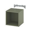 EKET - Wall-mounted shelving unit, grey-green, 35x35x35 cm