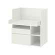 SMÅSTAD - Meja, putih putih/dengan 2 laci, 90x79x100 cm