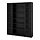 BILLY/OXBERG - kombinasi rak buku dngan pintu kaca, hitam efek kayu oak, 160x202 cm | IKEA Indonesia - PE875631_S1