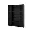 BILLY/OXBERG - Bookcase combination w glass doors, black oak effect, 160x202 cm