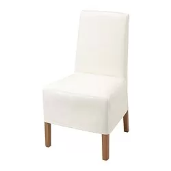 BERGMUND - Kursi bersarung panjang medium, efek kayu oak/Inseros putih