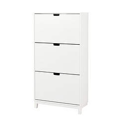STÄLL - Kabinet sepatu dg 3 kompartemen, putih, 79x29x148 cm