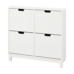 STÄLL - Shoe cabinet with 4 compartments, white, 96x17x90 cm
