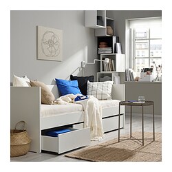 VIHALS - Day-bed with storage/1 mattress, white/Ågotnes firm, 80x200 cm