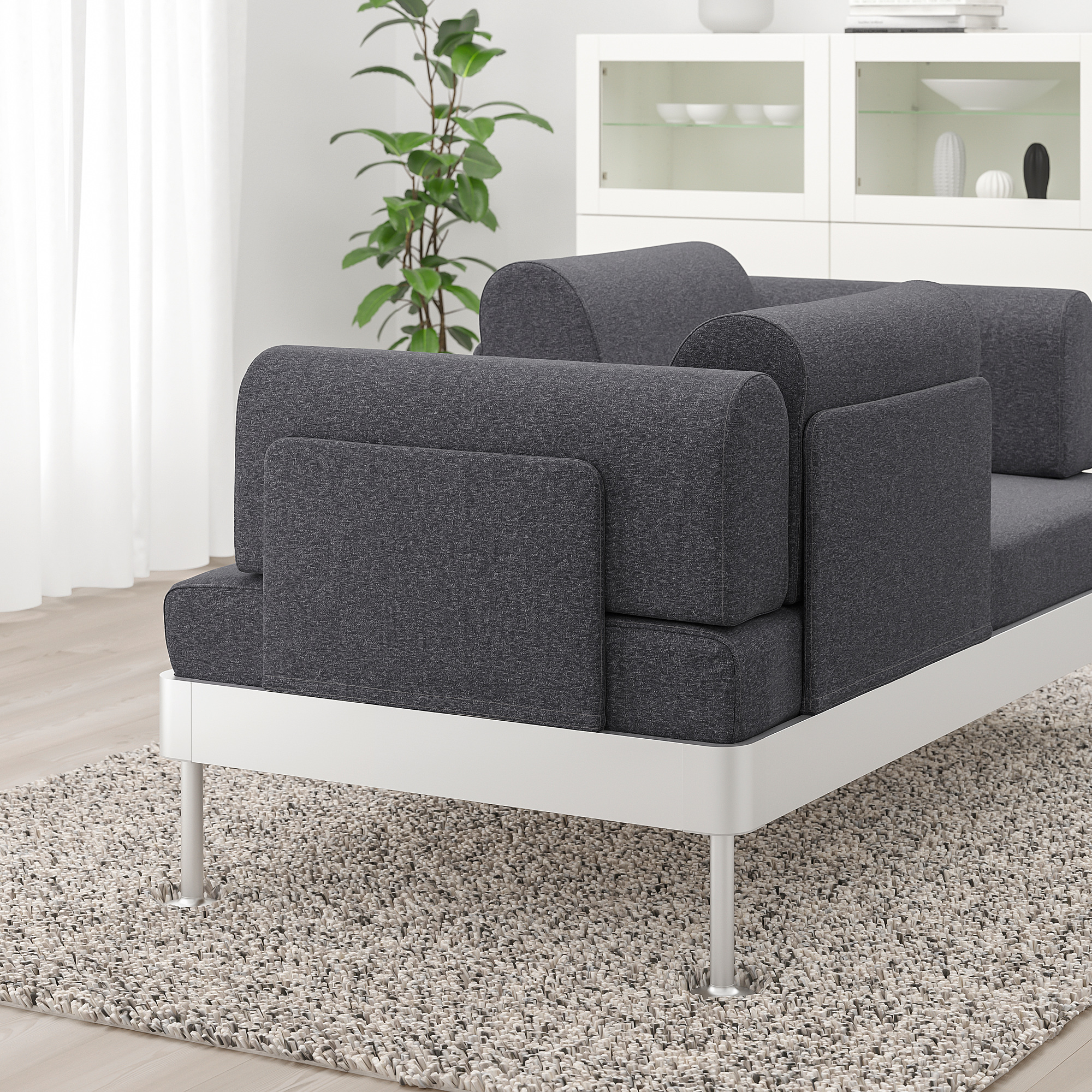 DELAKTIG sofa 2 dudukan, Gunnared abuabu medium IKEA Indonesia