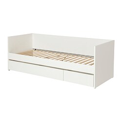 VIHALS - Day-bed frame with storage, white, 80x200 cm