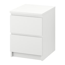MALM - Lemari 2 laci, putih, 40x55 cm