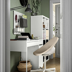 MALSKÄR/ELDBERGET - Swivel chair, beige/white
