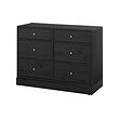 HAVSTA - Chest of 6 drawers, black, 121x47x89 cm