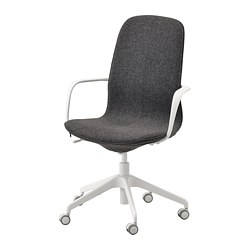 LÅNGFJÄLL - Conference chair with armrests, Gunnared dark grey/white