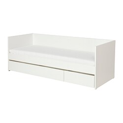 VIHALS - Day-bed with storage/1 mattress, white/Åfjäll firm, 80x200 cm