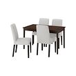 BERGMUND/NÄSINGE - Table and 4 chairs, dark brown stained beech veener/Orrsta light grey black, 130x80 cm