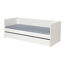 VIHALS - Day-bed with storage/1 mattress, white/Ågotnes firm, 80x200 cm