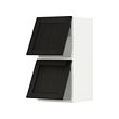 METOD - Kbnt dinding horizontal dg 2 pintu, putih/Lerhyttan diwarnai hitam, 40x37x80 cm