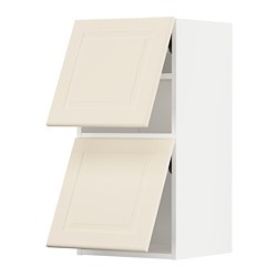 METOD - Wall cab horizo 2 doors w push-open, white/Bodbyn off-white, 40x37x80 cm
